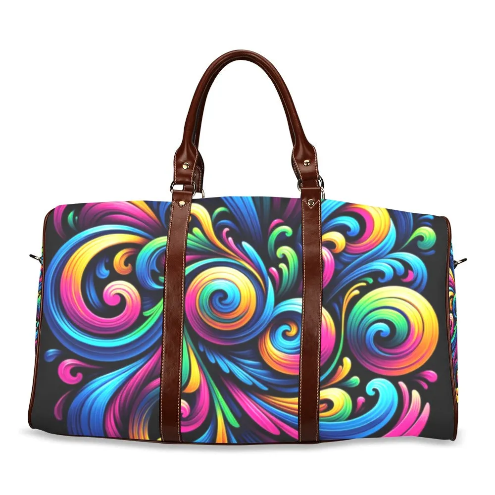 Vivid Motion Swirl Waterproof Duffel Bag