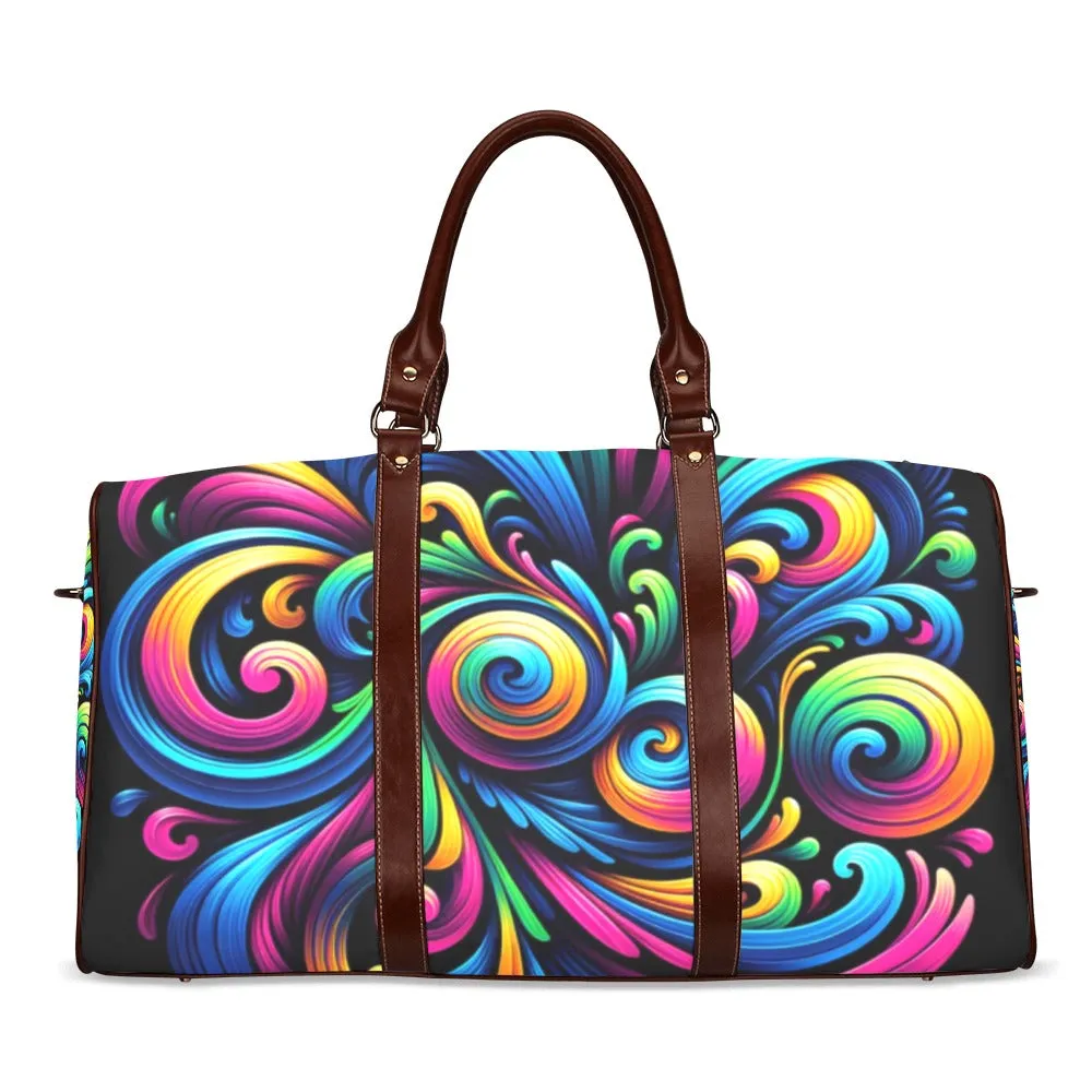 Vivid Motion Swirl Waterproof Duffel Bag