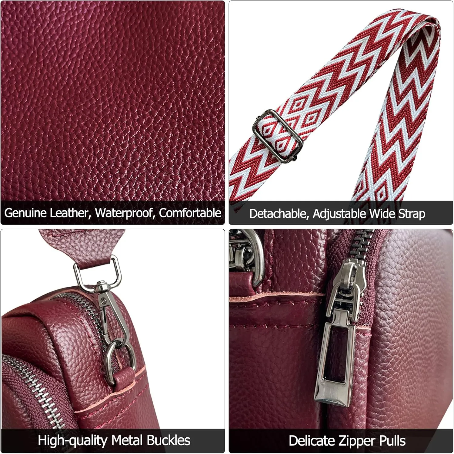 VODIU Crossbody Bags for Women Purses Handbags Leather Shoulder Bag with Guitar Strap Cross Body Bag for Woman Trendy Purse