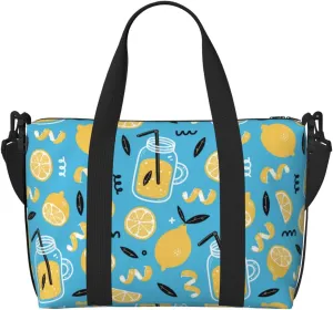 VOSERY Laptop Tote Bag for Women Work - blue Lemon juice Gym Bag for Women Men, Personal Item Crossbody Travel Bags for Women Men Carry On, Overnight Weekender Bags for Women Travel