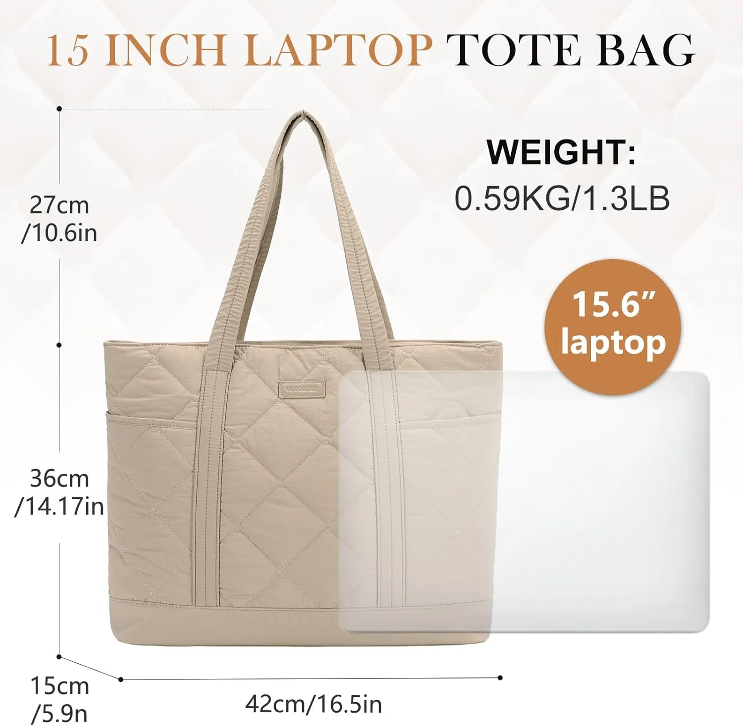 VX VONXURY Tote Bag for Women,Puffer Handbag with Multi Pockets Large Quilted Shoulder Bag For Daily Travel