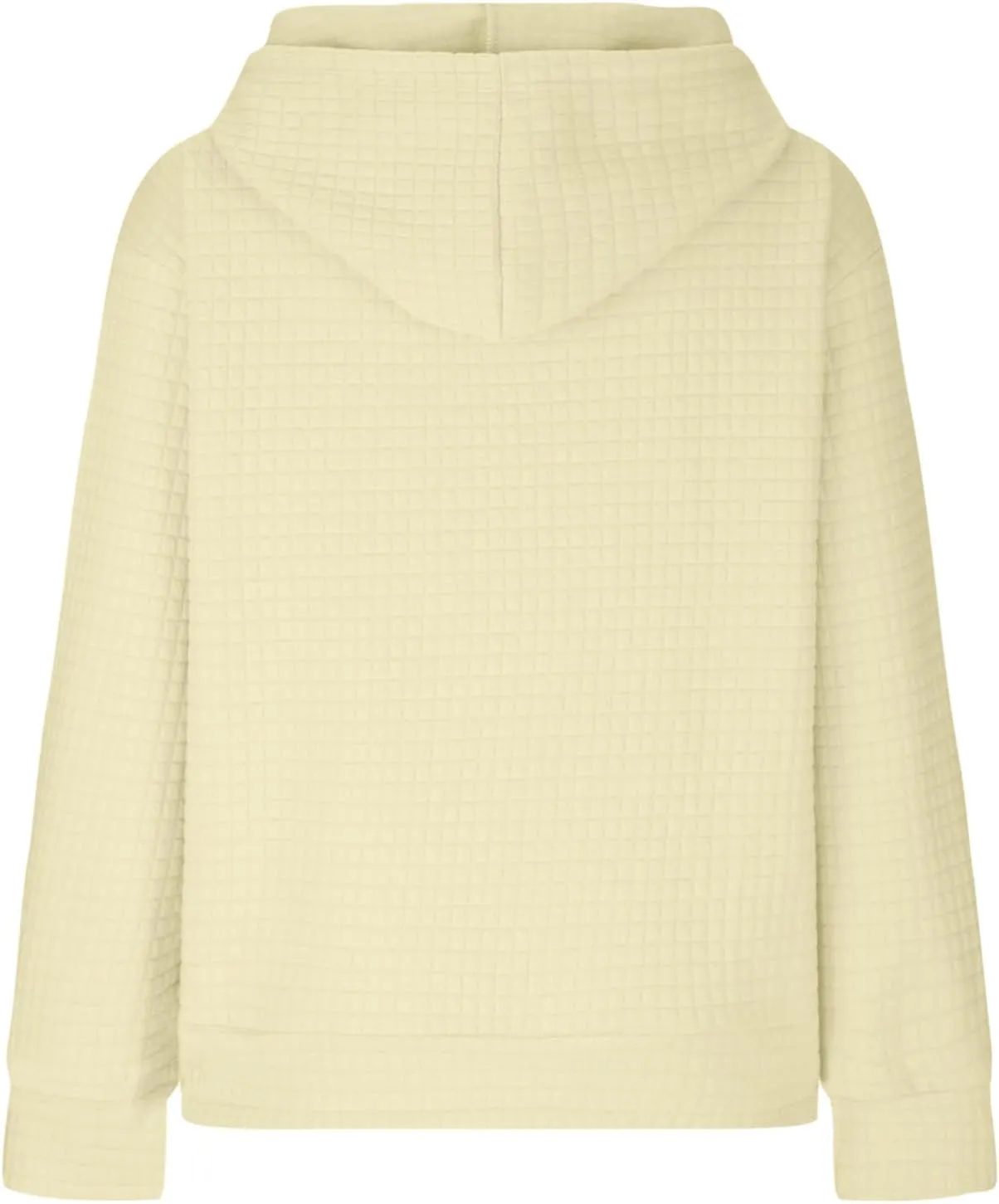 Waffle Hooded Sweatshirts for Women Long Sleeve Fall Hoodies Womens Plain Pullover Sweatshirt Trendy 2024