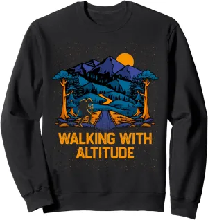 Walking with Altitude Camping Mountain Camper Summit Hiking Sweatshirt