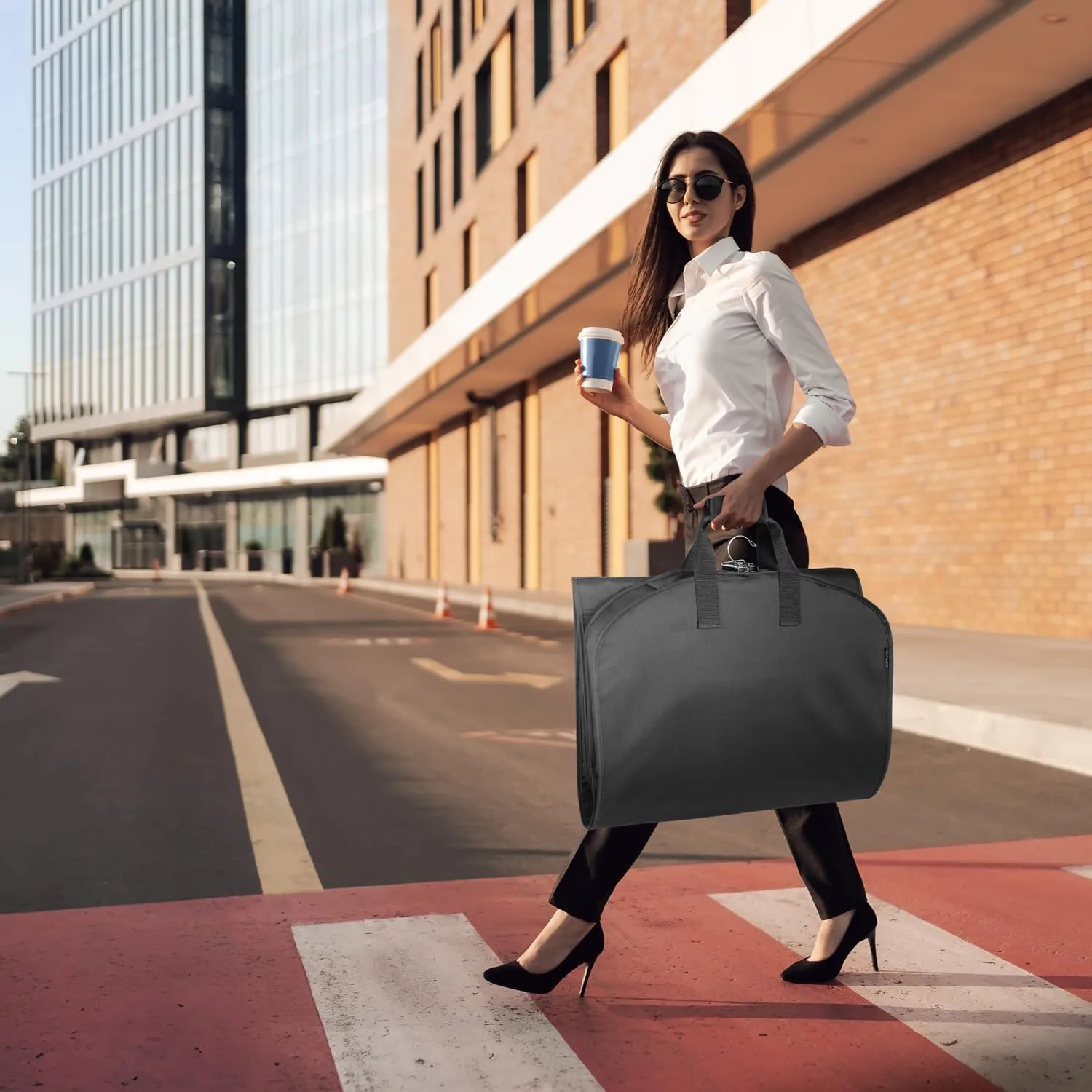 WallyBags® 60” Premium Tri-Fold Travel Garment Bag with exterior pocket