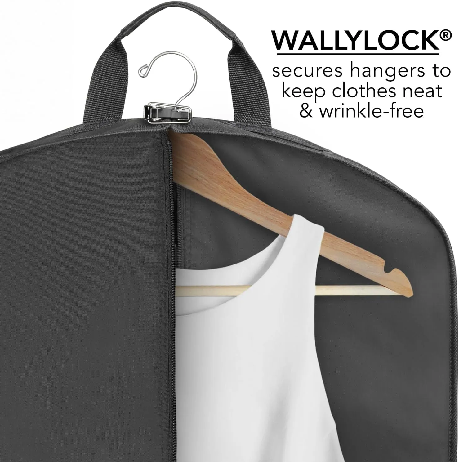 WallyBags® 60” Premium Tri-Fold Travel Garment Bag with exterior pocket