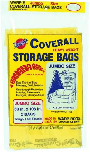 Warp Brothers CB-60 Banana Bags 4-Count Storage Bags, 60-Inch by 108-Inch