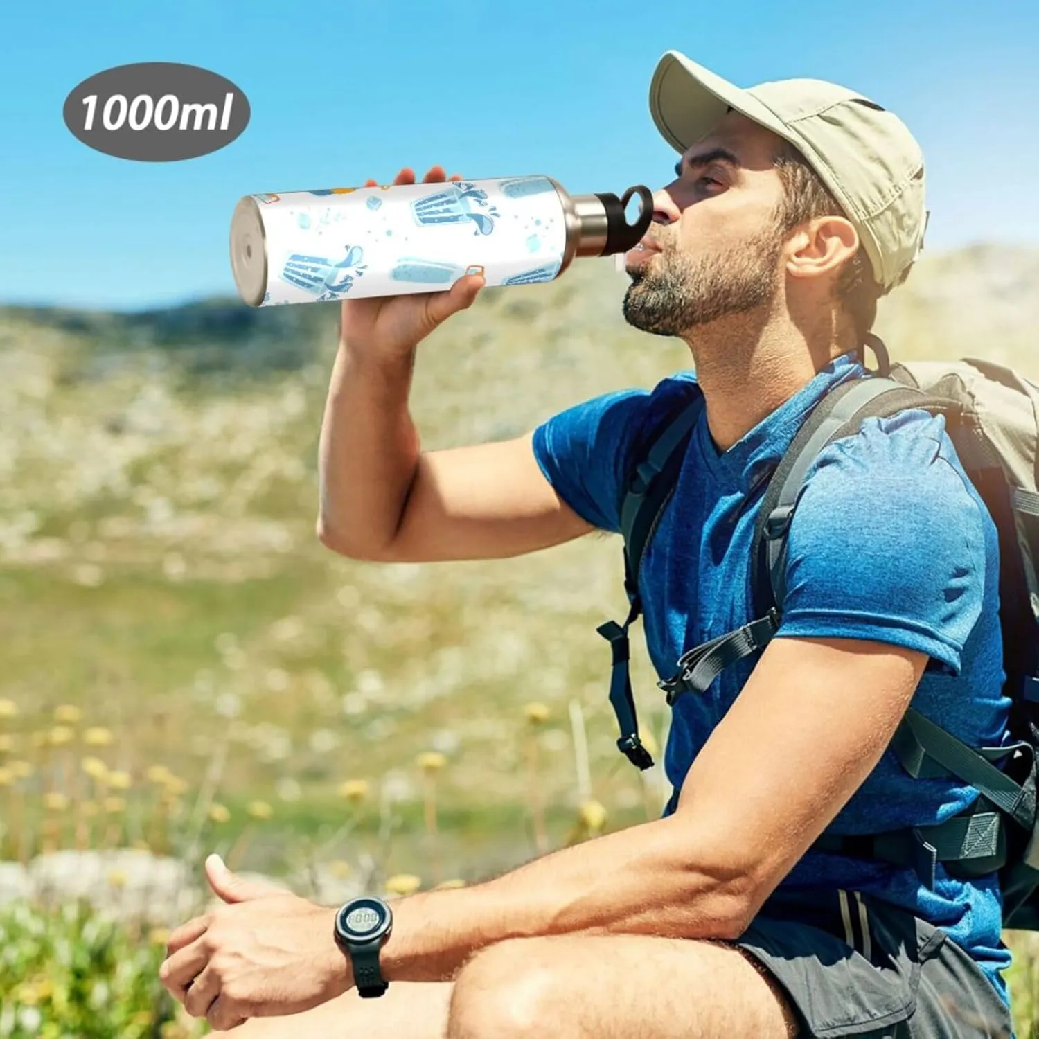 Water Bottles Containers Water Bottle with Straw Lid, BPA Free Leakproof Vacuum Insulated Stainless Steel, 20 Oz Hot Cold Thermal Flask Drinking Bottle for Gym Fitness Outdoor Sport