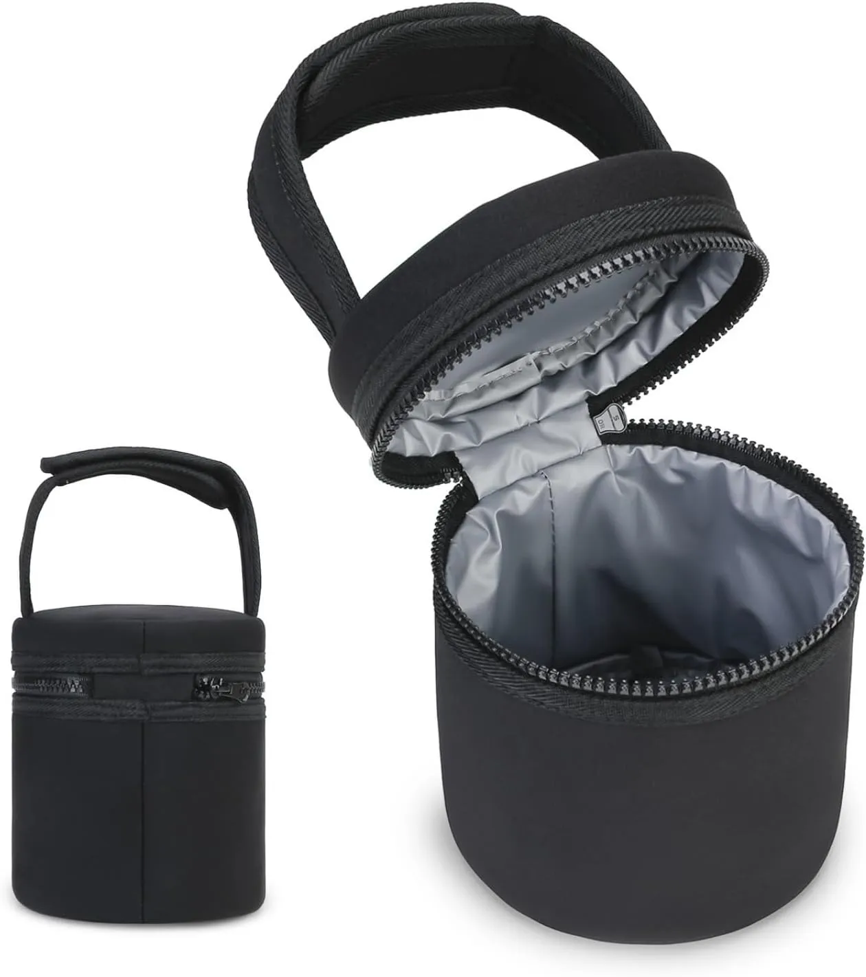 Waterproof Insulated Bottle Storage Bag Thermal Bottle Holder Bag Easy Carry for Travel & Outdoor Activities, black, 12.5*15.5cm