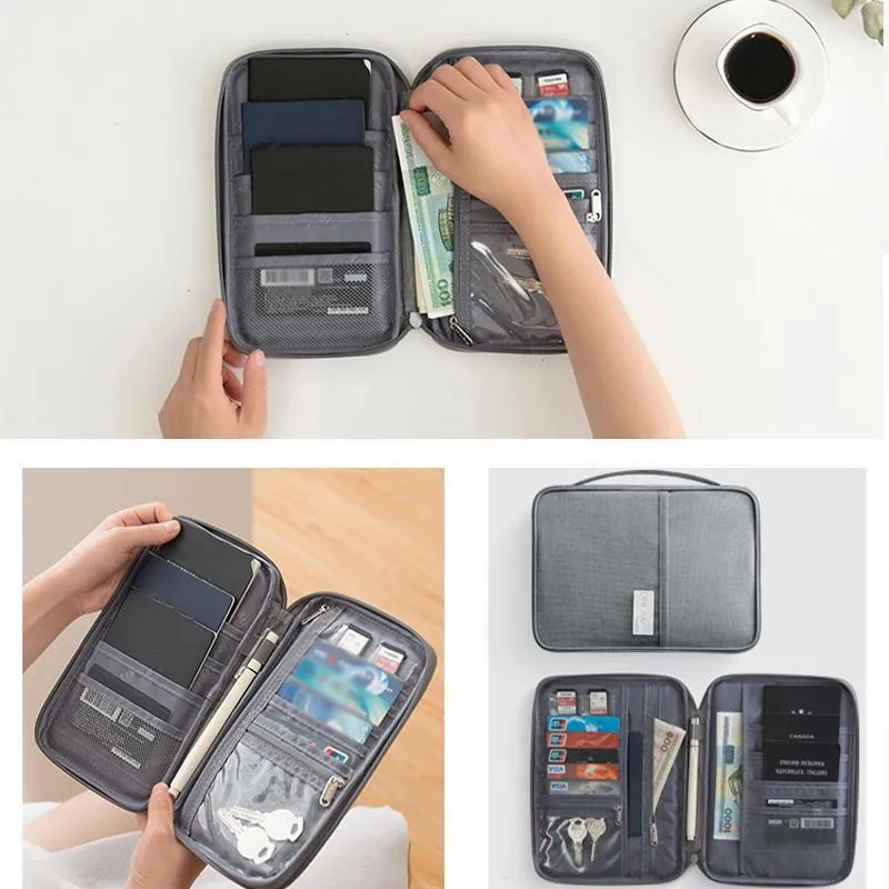 Waterproof Passport Holder Travel Document Wallet RFID Bag Family Case Organizer S