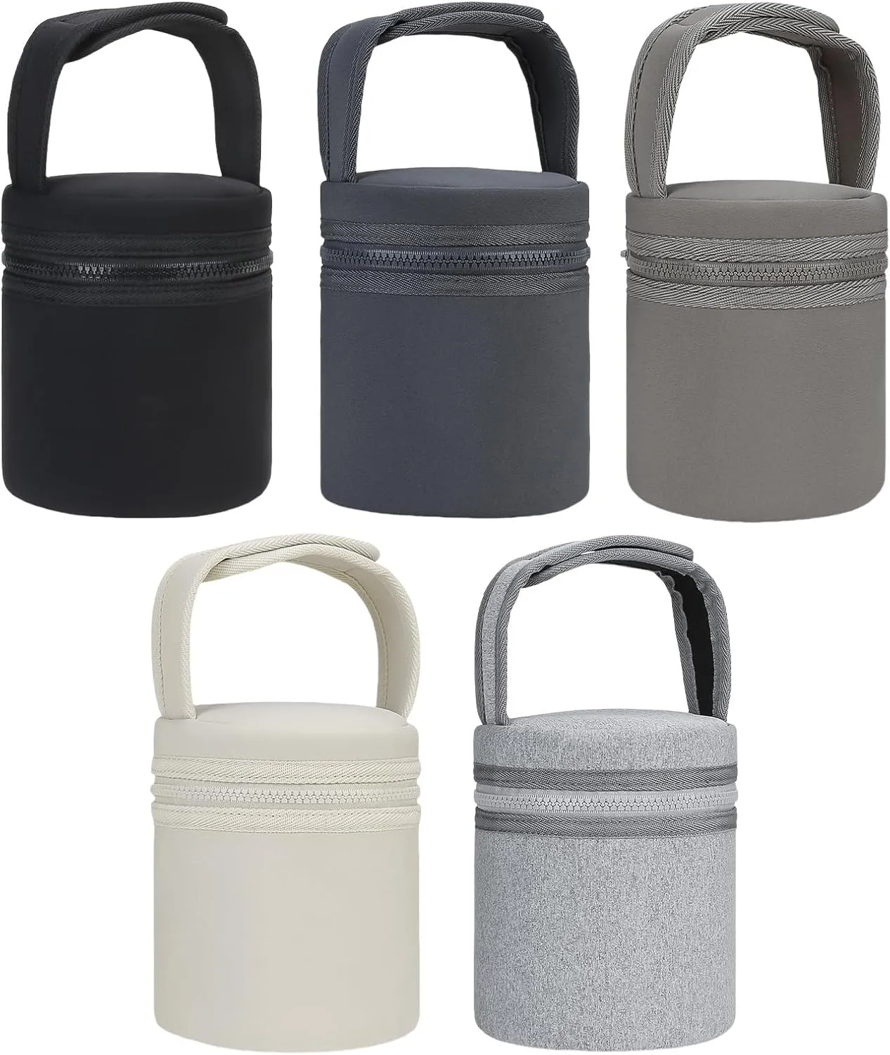 Watertight Insulated Baby Bottle Storage Bag Thermal Baby Bottle Holder Bag Easy Carry for Travel & Outdoor Activity, Grey Brown, 12.5*15.5cm