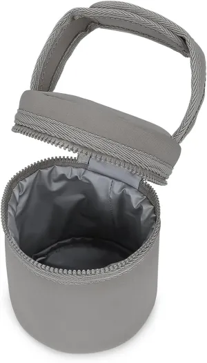 Watertight Insulated Baby Bottle Storage Bag Thermal Baby Bottle Holder Bag Easy Carry for Travel & Outdoor Activity, Grey Brown, 12.5*15.5cm