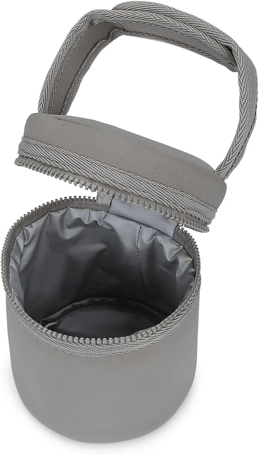 Watertight Insulated Baby Bottle Storage Bag Thermal Baby Bottle Holder Bag Easy Carry for Travel & Outdoor Activity, Grey Brown, 12.5*15.5cm