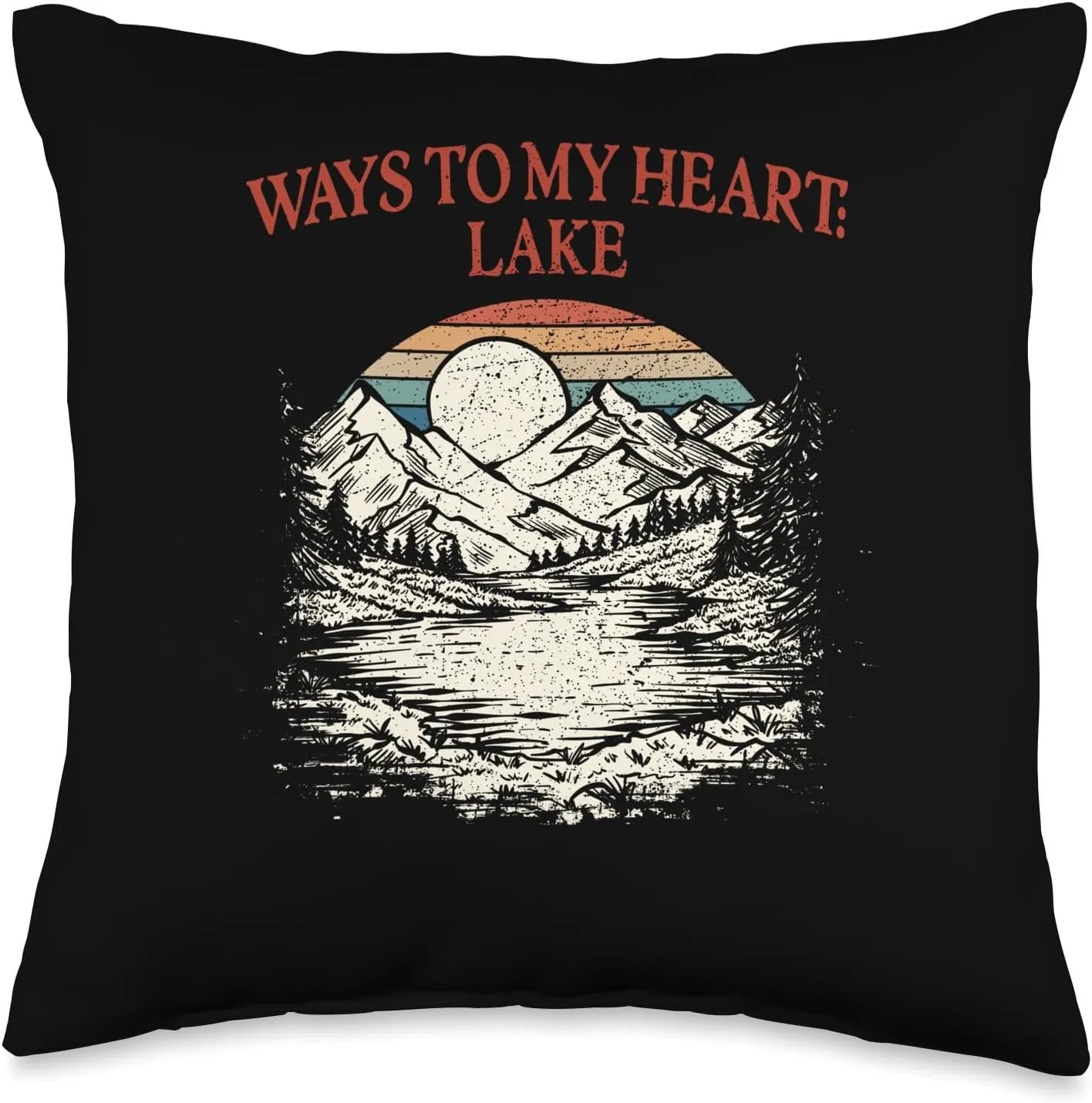 Ways to My Heart Lake Traveler Lakes Exploration Lagoon Throw Pillow