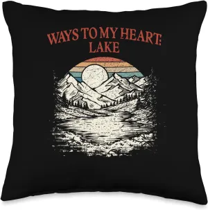 Ways to My Heart Lake Traveler Lakes Exploration Lagoon Throw Pillow