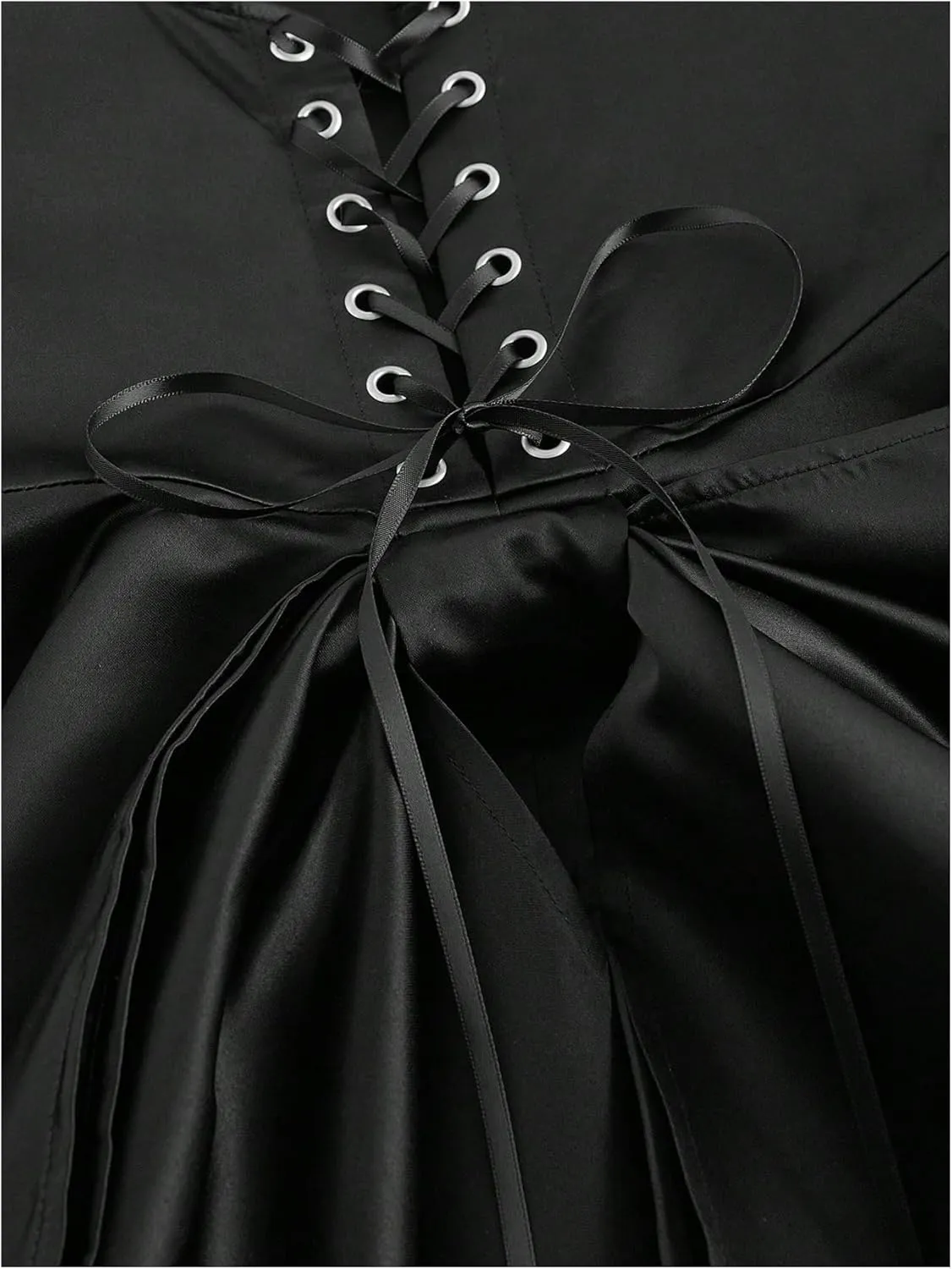WDIRARA Women's Satin Bow Homecoming Dresses Spaghetti Strap Wedding Guest Gown Summer Mini Dress