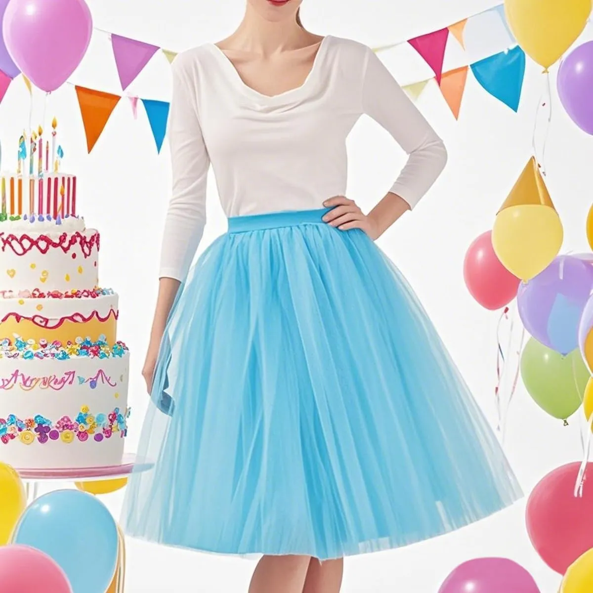 WDPL Adult A-line Tulle Skirt Bridesmaid Petticoat Tutu for Women