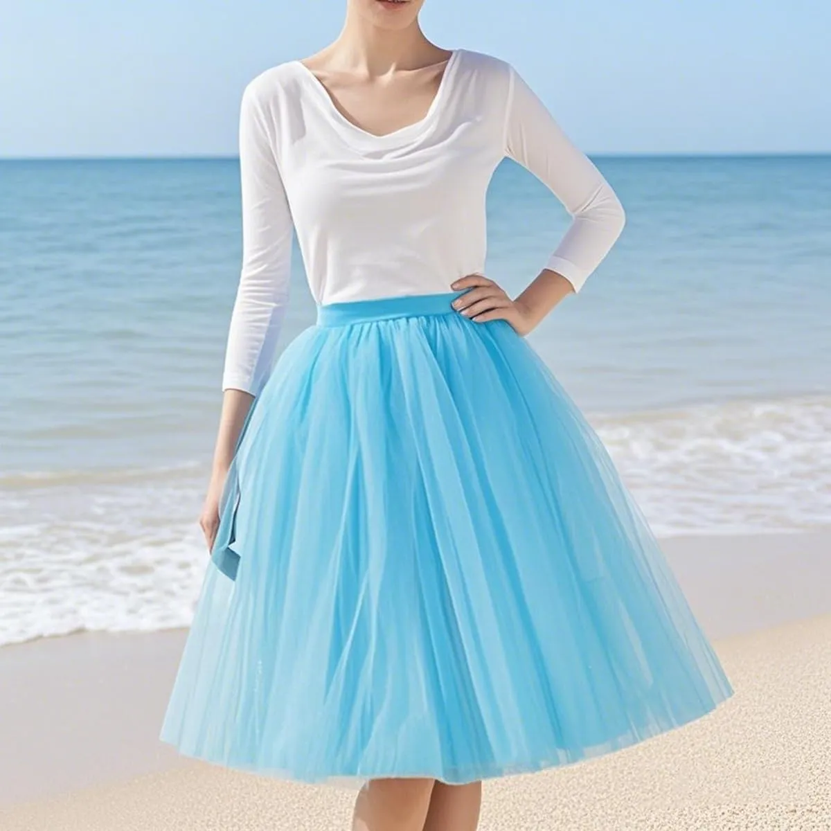 WDPL Adult A-line Tulle Skirt Bridesmaid Petticoat Tutu for Women