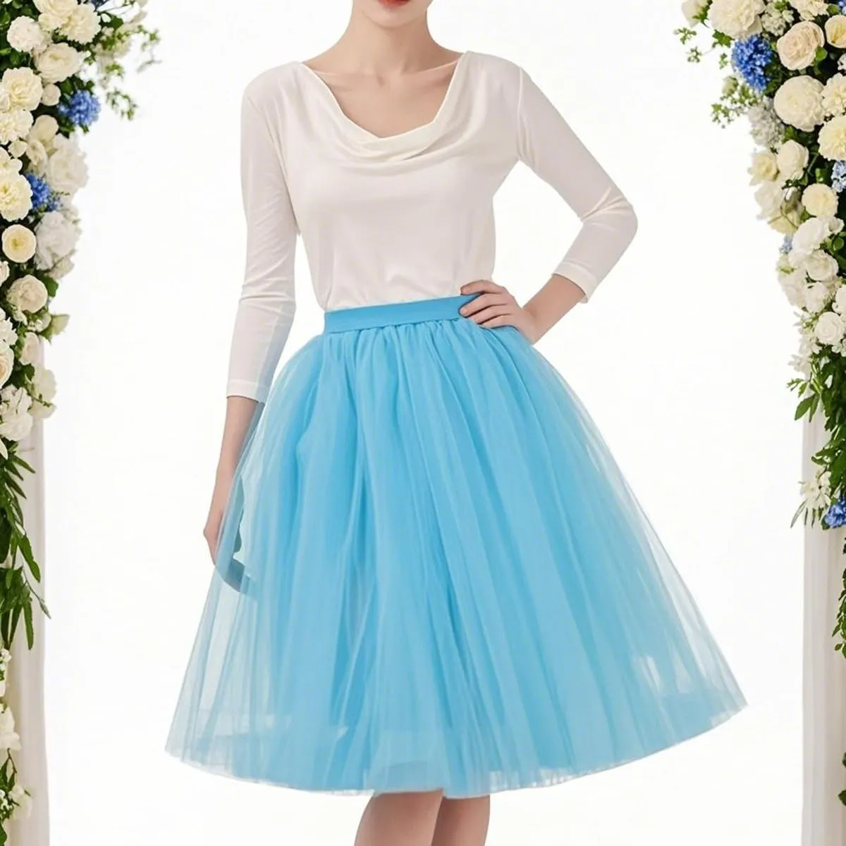 WDPL Adult A-line Tulle Skirt Bridesmaid Petticoat Tutu for Women