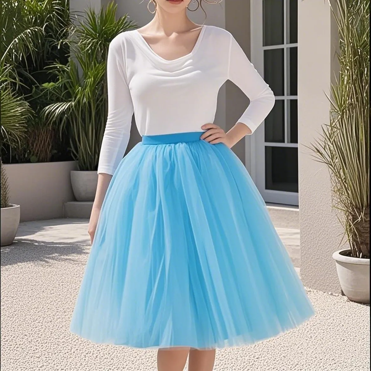 WDPL Adult A-line Tulle Skirt Bridesmaid Petticoat Tutu for Women