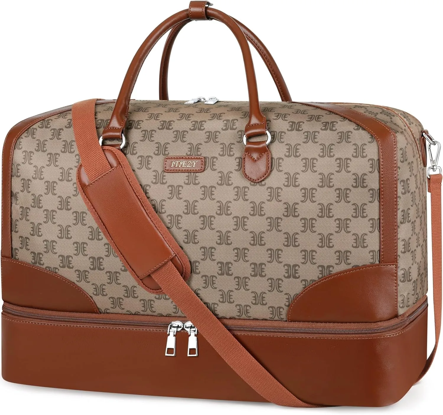 Weekender Bag for Women, Travel Duffel Bag Carry On Overnight Bag with Shoe Compartment Large Nylon Travel Weekend Tote Bag