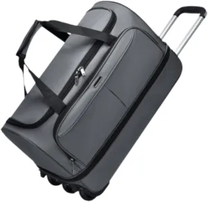 Wheeled Duffel Bag Suitcase Portable Handbag Multipurpose Luggage Bag Rolling Travel Bag for Outdoor Travel Men Business Trip, Gray, M