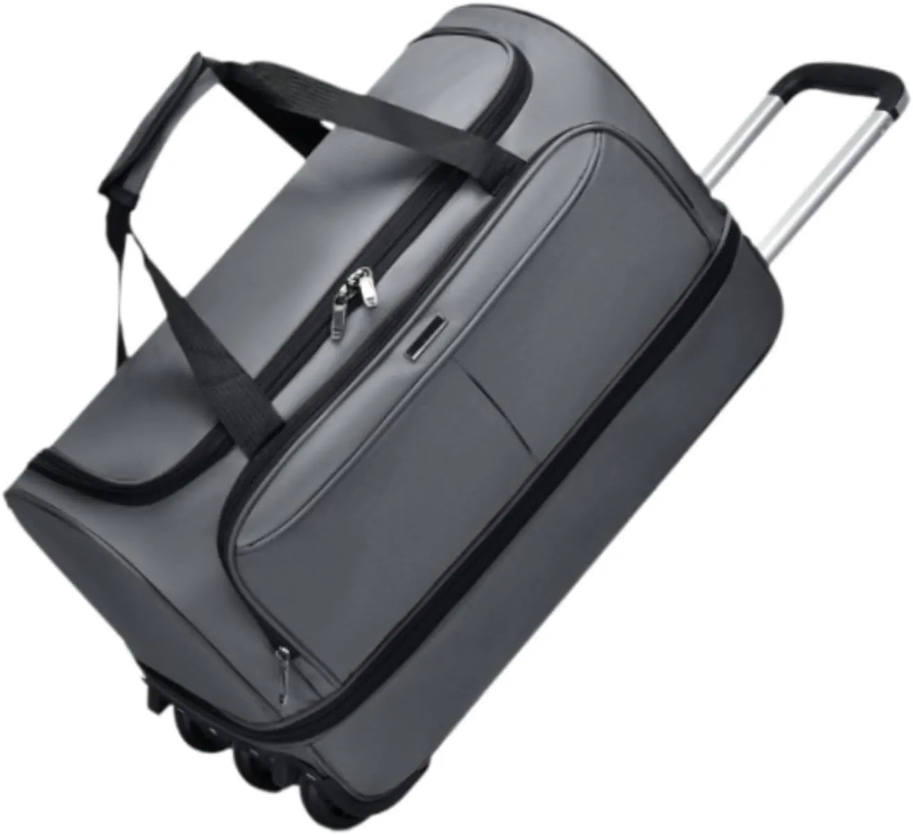 Wheeled Duffel Bag Suitcase Portable Handbag Multipurpose Luggage Bag Rolling Travel Bag for Outdoor Travel Men Business Trip, Gray, M