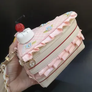 Whimsigoth Crossbody Bag for Women - Strawberry Cake Designer Clutch Shoulder Bag Vintage y2k Purse Coquette Handbag