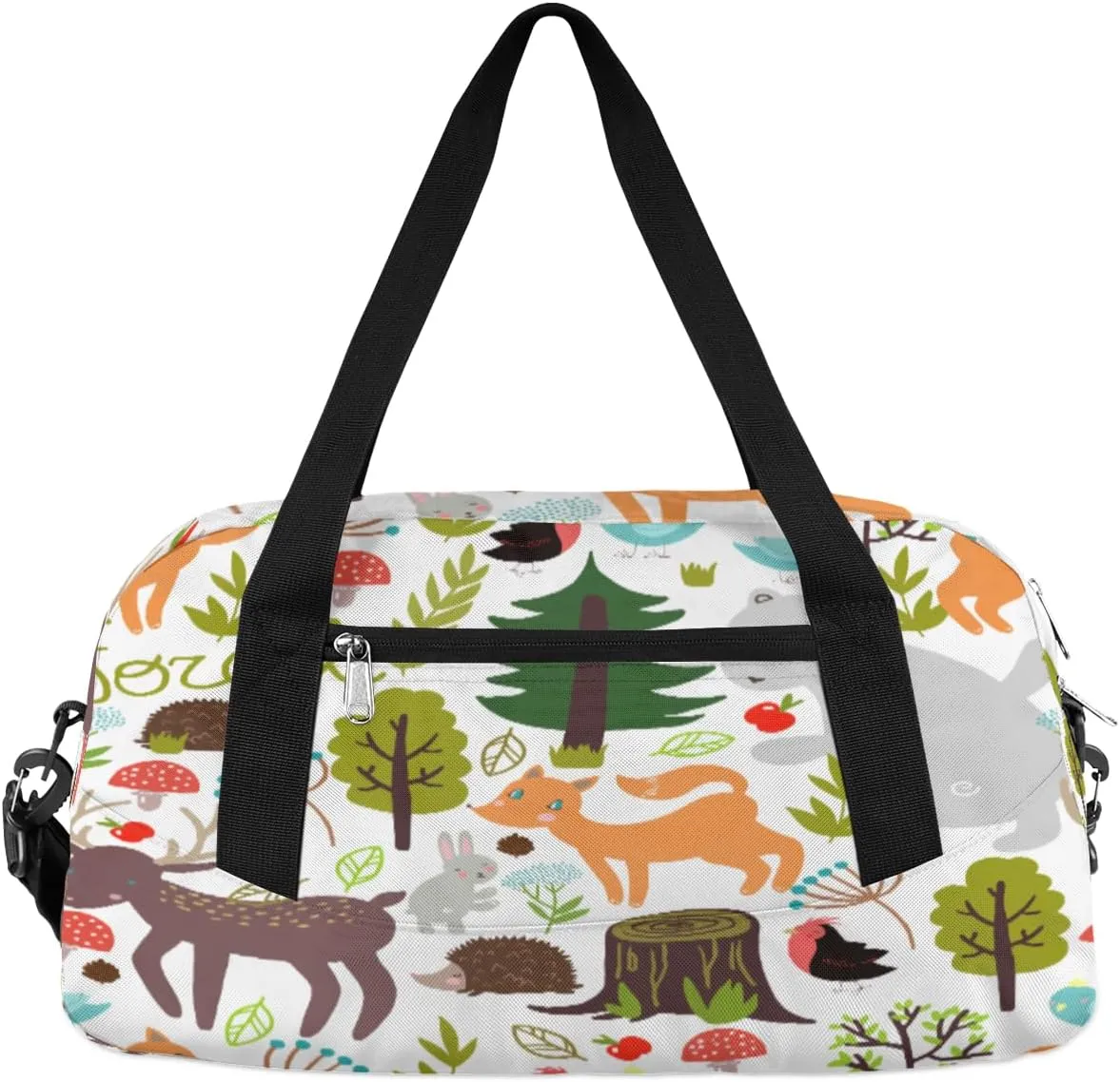 Wild Beasts Forest Kids Duffle Bag for Boys Girls Overnight Travel Bag Kids Duffel Bags Ballet Weekender Bag for School Gym Sport Sleepover Carry On Bag