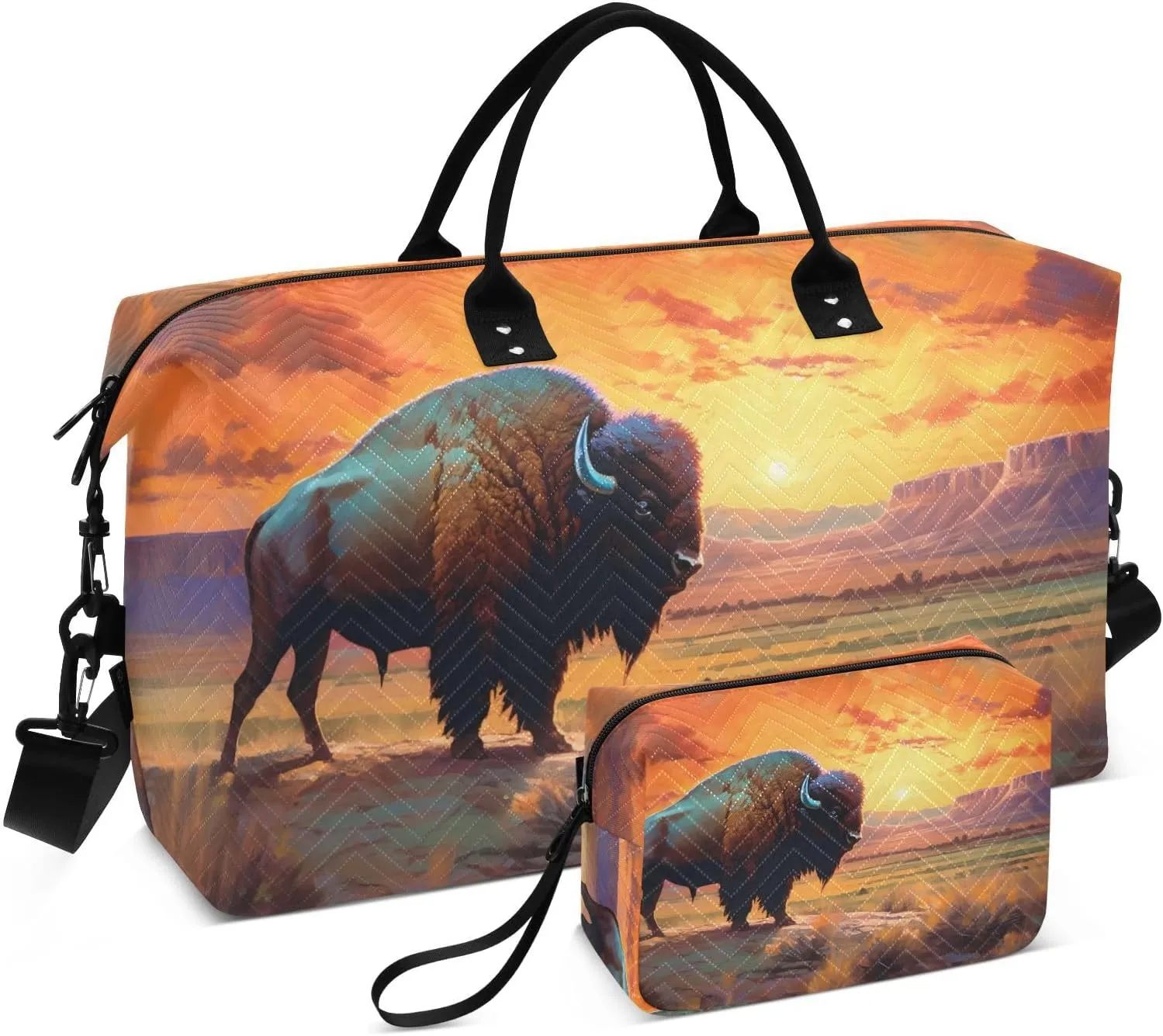 Wild Bison Duffel Bag for Travel Gym Sport, Weekender Travel Bags Carry on Overnight Bag