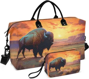 Wild Bison Duffel Bag for Travel Gym Sport, Weekender Travel Bags Carry on Overnight Bag