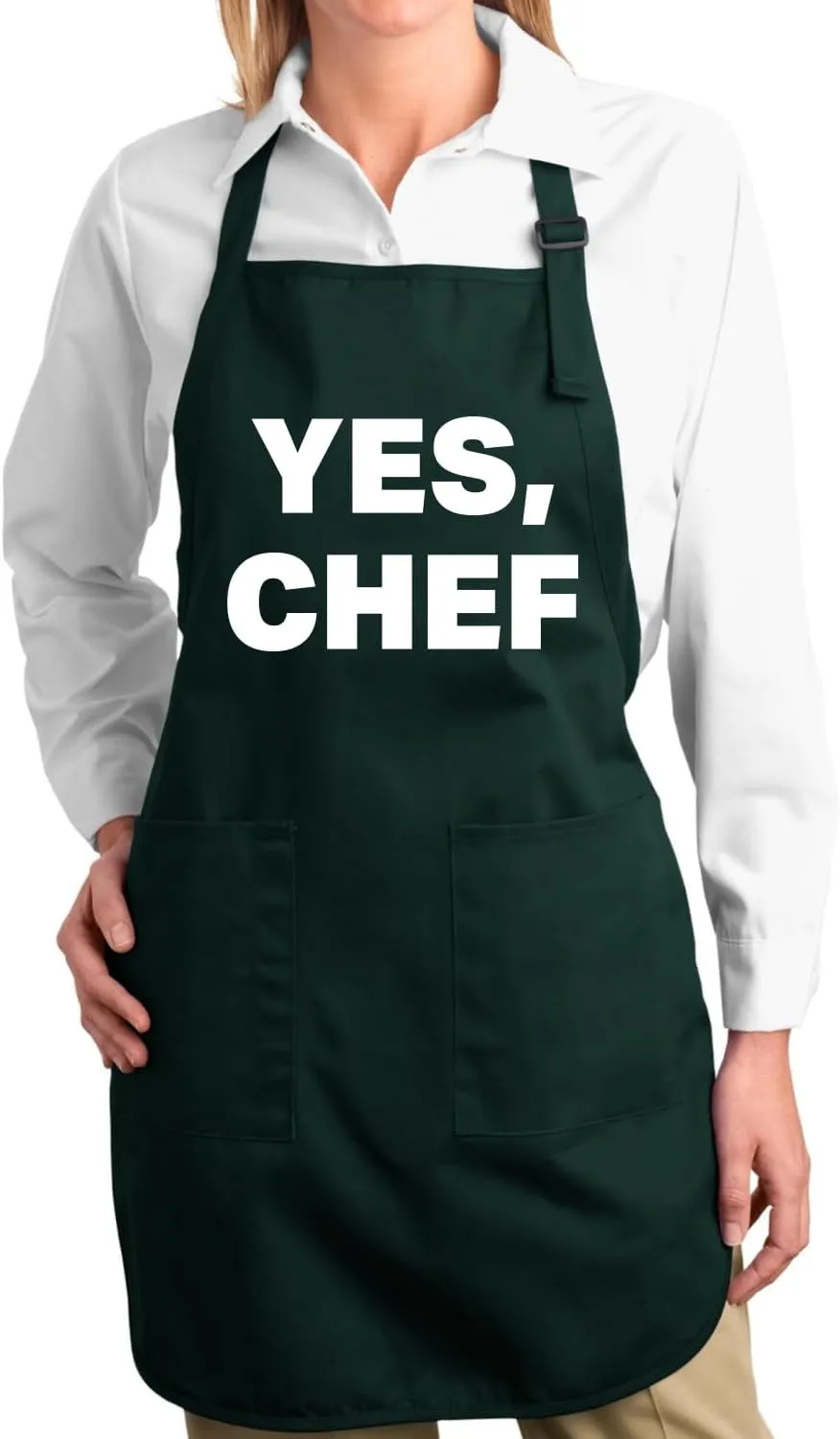 Wild Bobby YES CHEF Iconic Pop TV Quote Pop Culture Graphic Apron with Pockets