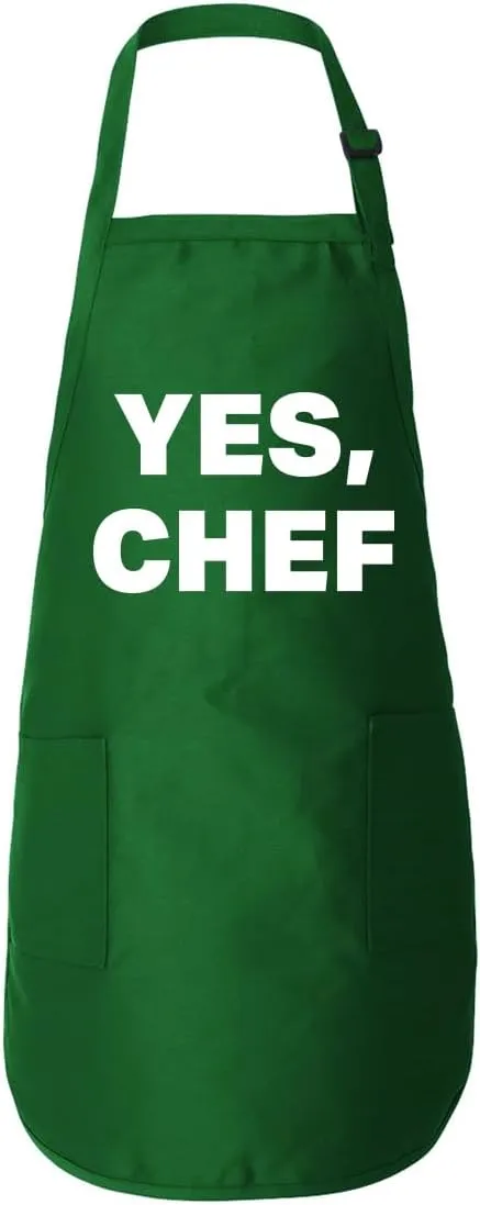 Wild Bobby YES CHEF Iconic Pop TV Quote Pop Culture Graphic Apron with Pockets
