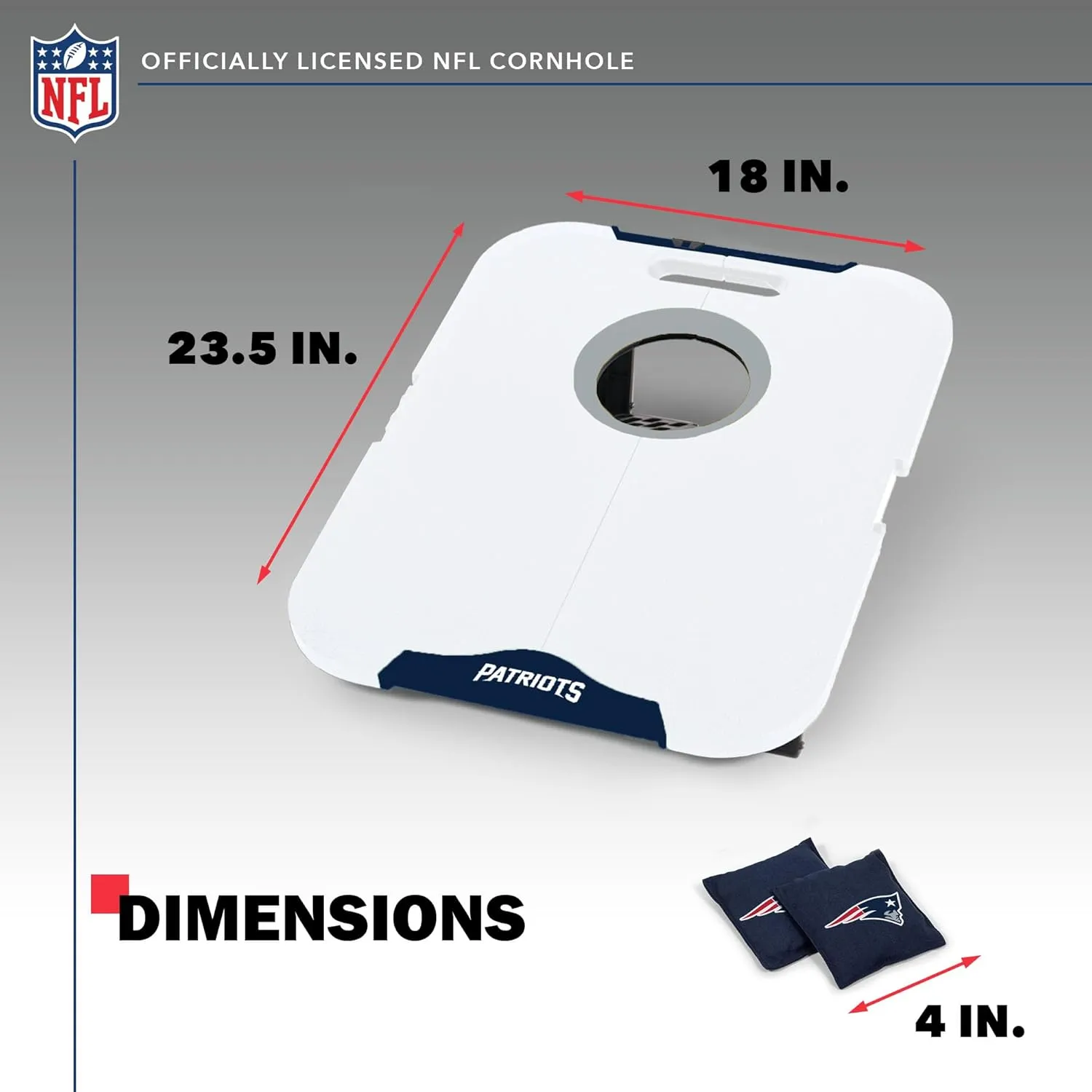 Wild Sports NFL Pro Football All-Weather Cornhole Set - Travel Bean Bag Toss Set Includes 8 Bean Bags