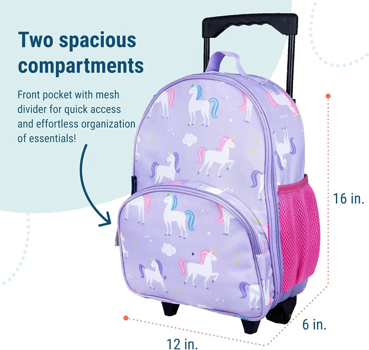 Wildkin Kids Rolling Luggage – Carry-On Size for School & Overnight Travel