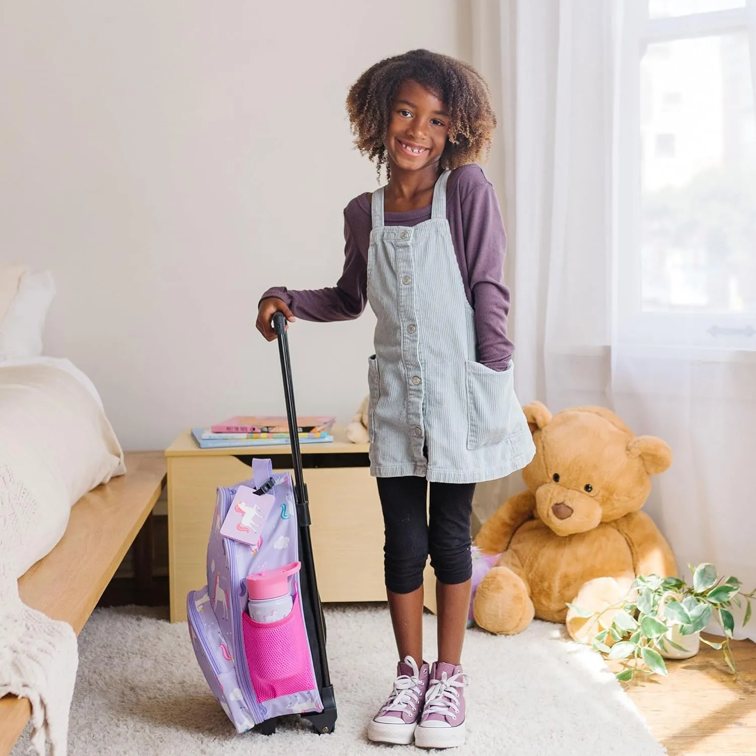 Wildkin Kids Rolling Luggage – Carry-On Size for School & Overnight Travel