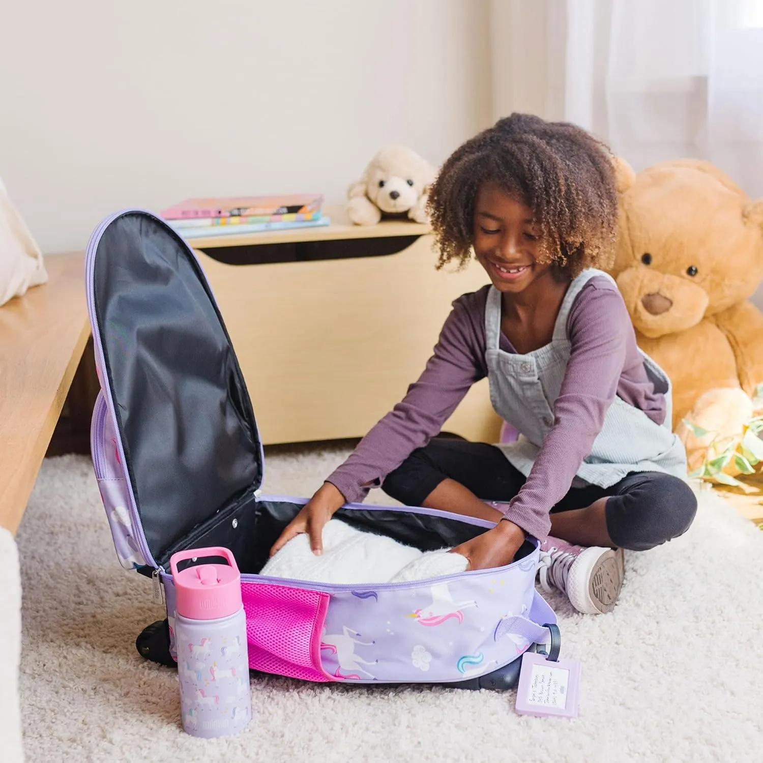 Wildkin Kids Rolling Luggage – Carry-On Size for School & Overnight Travel