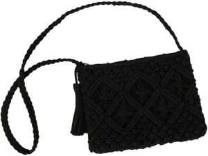 Women Boho Crocheted Purses Summer Beach Crossbody Shoulder Bags Vintage Tote Bag Bohemian Handbags with Tassel