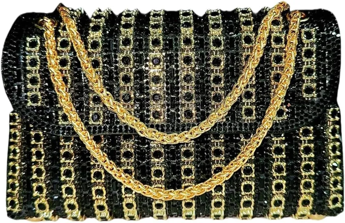 Women Chain Bag Clutch Purse Rhinestone Purse Sparkly Crossbody Bag Glitter Small Evening Handbags Wedding Party