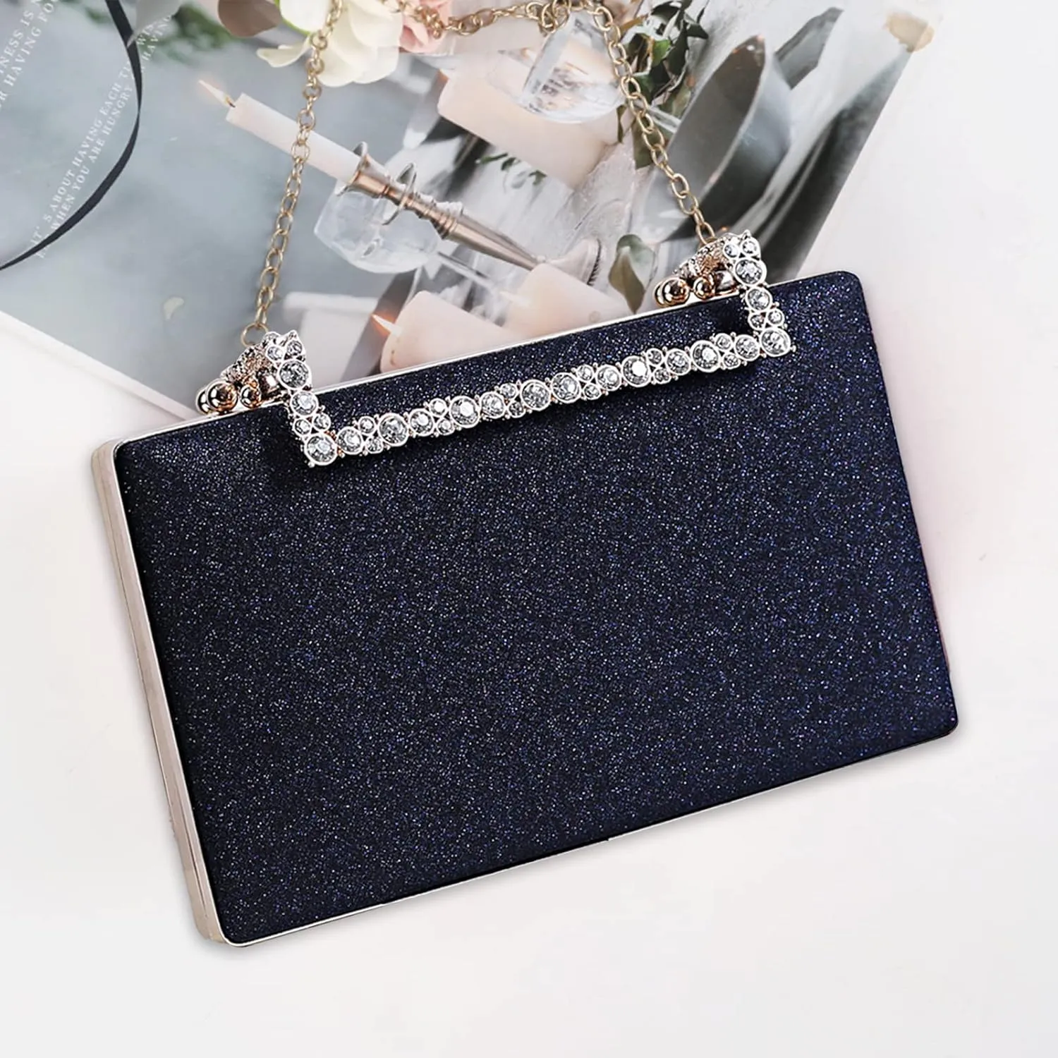 Women Clutch Purse Glitter Evening Bag Sequins Clutch Bag Sparkly Handbag Bridal Wedding Purse