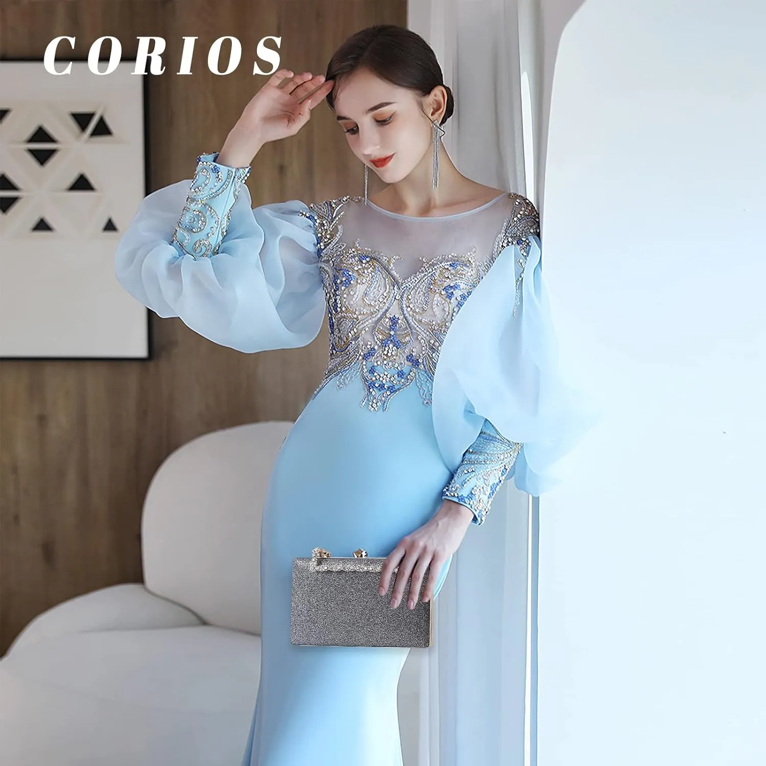 Women Clutch Purse Glitter Evening Bag Sequins Clutch Bag Sparkly Handbag Bridal Wedding Purse