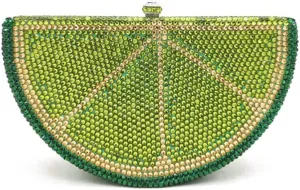 Women Cute Fruit Evening Clutch Sparkling Rhinestones Purse Crystal Banquet Prom Shoulder Bag
