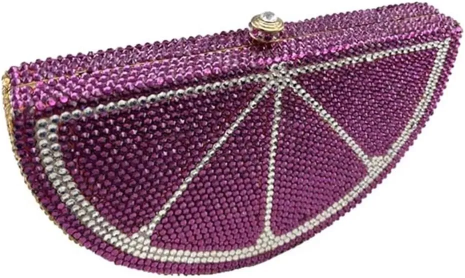 Women Cute Fruit Evening Clutch Sparkling Rhinestones Purse Crystal Banquet Prom Shoulder Bag