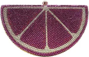 Women Cute Fruit Evening Clutch Sparkling Rhinestones Purse Crystal Banquet Prom Shoulder Bag