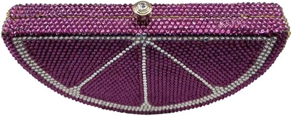 Women Cute Fruit Evening Clutch Sparkling Rhinestones Purse Crystal Banquet Prom Shoulder Bag