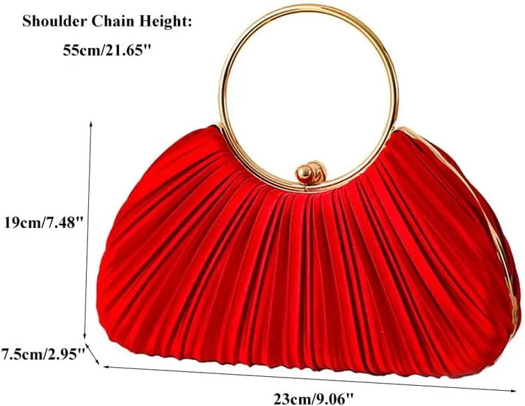 Women Evening Clutch Purse with Detachable Chain Shoulder Tote for Wedding Party Crossbody Handbags with Top Handle