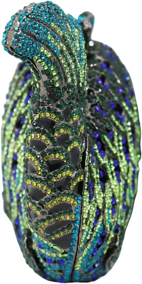 Women Mini Fish Clutch Luxury Rhinestones Purse Sparkling Banquet Handbag Wedding Party Clutch Bag