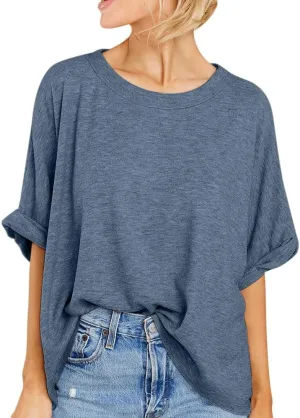 Women Oversized T-Shirt Summer Casual Short Sleeve Loose Tee Tops