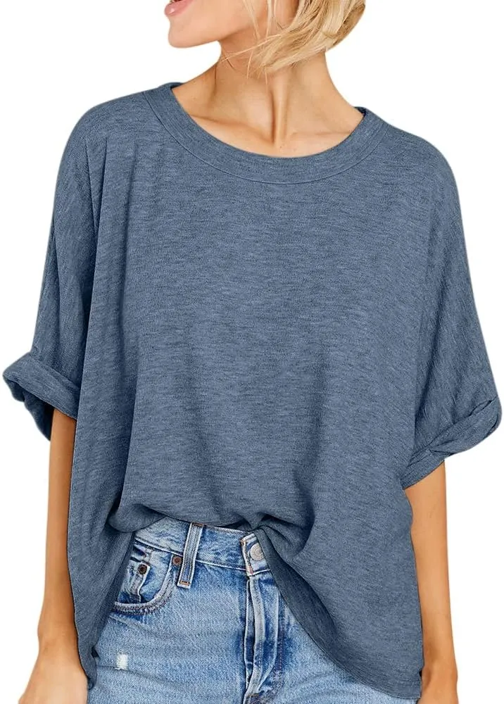 Women Oversized T-Shirt Summer Casual Short Sleeve Loose Tee Tops
