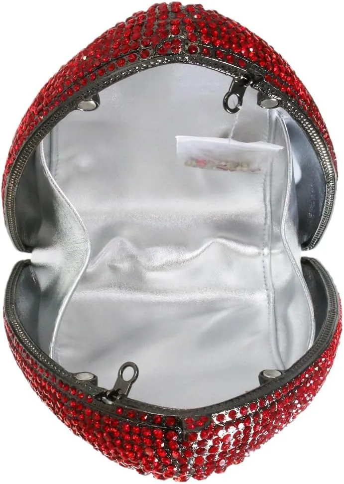 Women Rhinestone Evening Handbag Sparkling Unique Shark Head Design Clutch Trendy Glitter Shoulder Diamond Purse