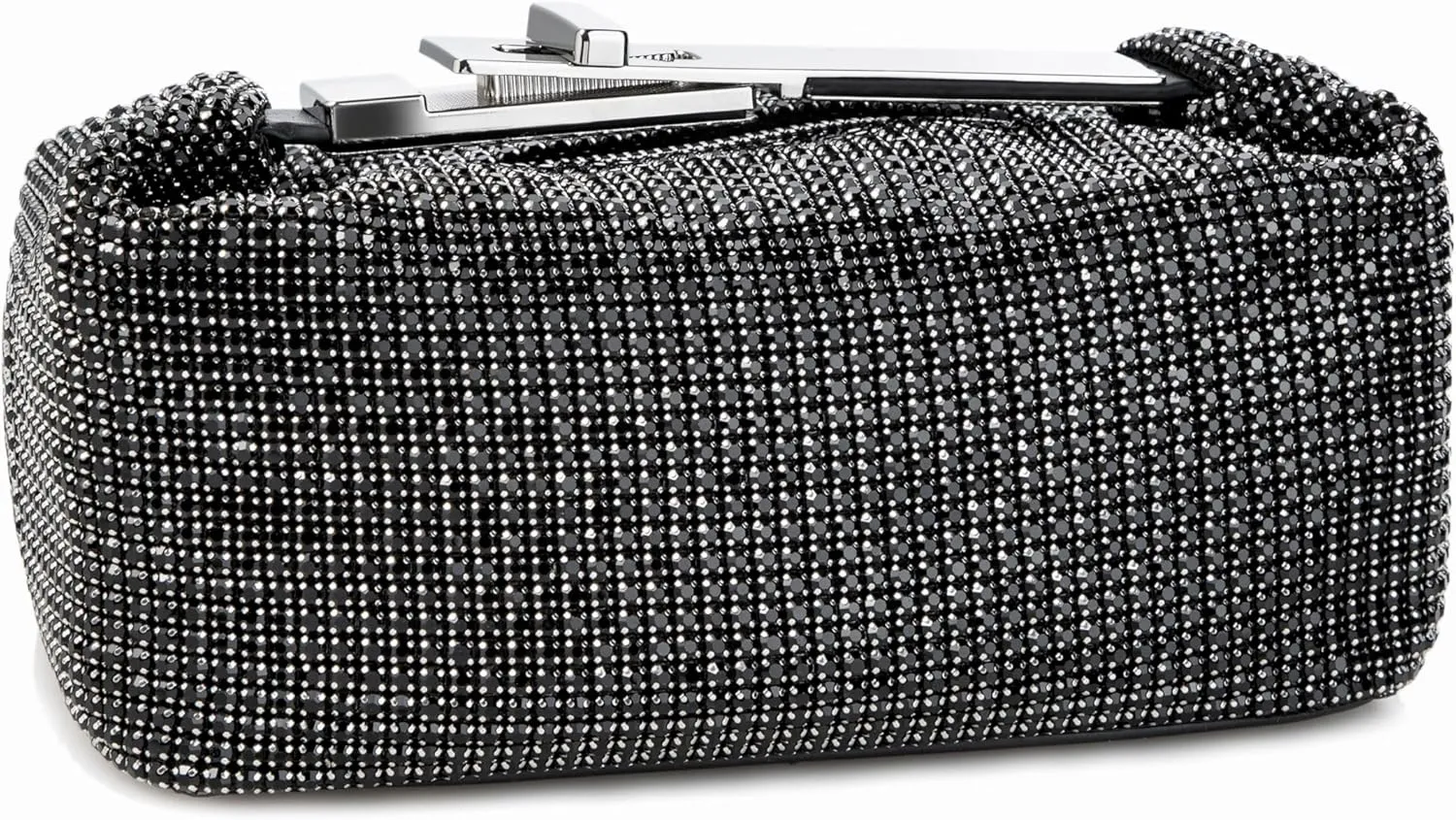 Women Rhinestone Handbag Metal Handle Sparkling Clutch Crystal Evening Bag for Wedding Party